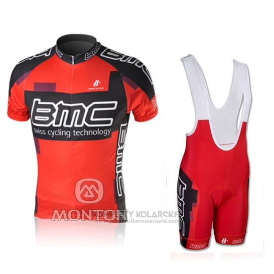 2010 Odziez Rowerowa BMC Czerwony Krotkie Rekawy i Rowerowe Szelkach